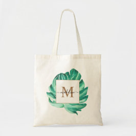 Minimalistische Zwitserse Kaas Blad Monogram Scrip Tote Bag