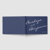 MinimalistischNavy Blue Boho Script Wedding Custom Gastenboek (Volledig)