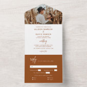 MinimalistRust Photo Wedding All-in-One uitnodigin All In One Uitnodiging (Binnen)
