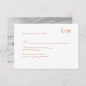MInimally caramel scripted RSVP (Voorkant / Achterkant)