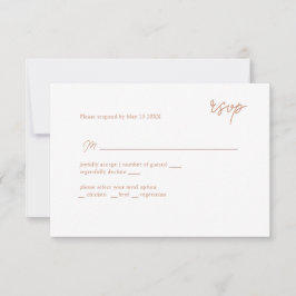 MInimally caramel scripted RSVP Kaartje