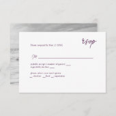 MInimally paars scripted RSVP (Voorkant / Achterkant)