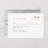 MInimally terracotta scripted RSVP (Voorkant / Achterkant)