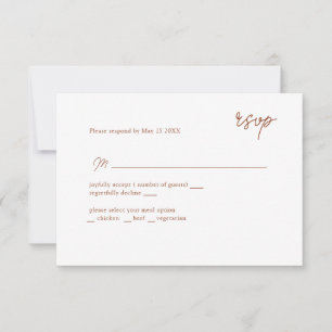 MInimally terracotta scripted RSVP