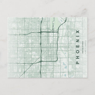 Minimap van Phoenix-stad op ansichtkaart Briefkaart