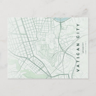 Minimap van Vaticaanstad op ansichtkaart Briefkaart