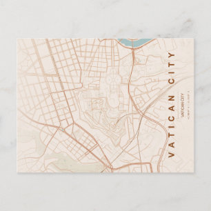 Minimap van Vaticaanstad op ansichtkaart Briefkaart