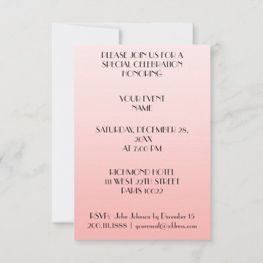 Minimaslim Paris Eiffeltoren Glam Chique Roze Kaart (Achterkant)