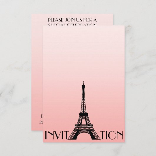 Minimaslim Paris Eiffeltoren Glam Chique Roze Kaart (Voorkant / Achterkant)