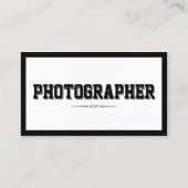 Minimaslit Zwart Lijst Bold Fotograaf Visitekaartje (Voorkant)