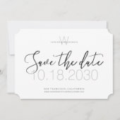 Minimens modern Monogram sparen de Datum Save The Date (Voorkant)