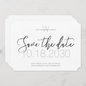 Minimens modern Monogram sparen de Datum Save The Date (Voorkant / Achterkant)