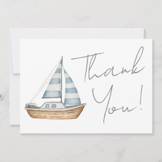 minimum nautisch Baby shower Bedankkaart (Voorkant)