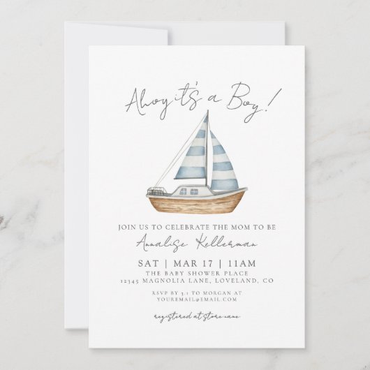 minimum nautisch Baby shower Kaart (Voorkant)