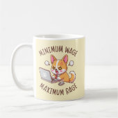 Minimum Wage Maximum Rage - Funny Corgi Office Koffiemok (Links)