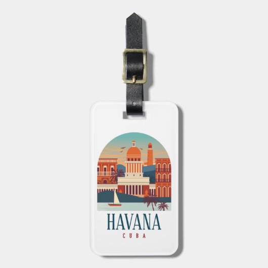 minimumaantal retourreizen in Havana Cuba Bagagelabel (Voorkant verticaal)