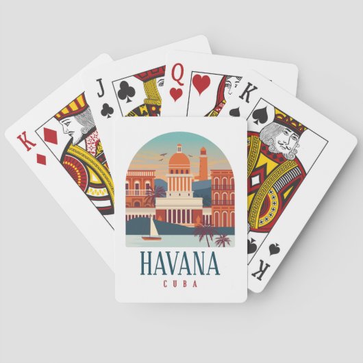 minimumaantal retourreizen in Havana Cuba Pokerkaarten (Achterkant)