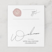 Minimumaantal roze wasstempel van het script plaatskaartje (Buitenkant ongevouwen)