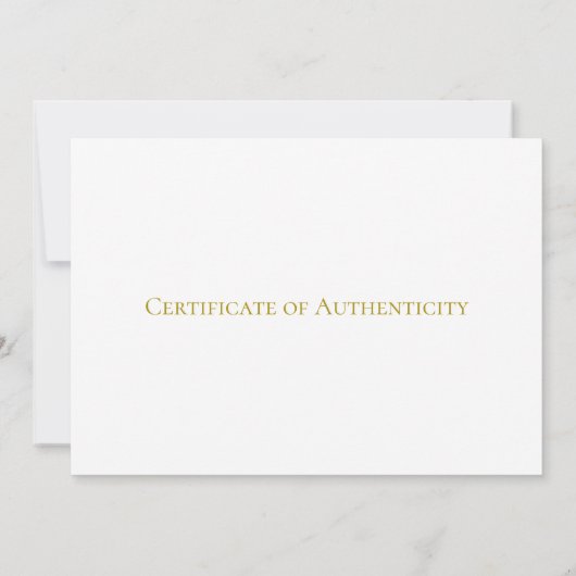 Minimumcertificaat van echtheid kaart (Achterkant)