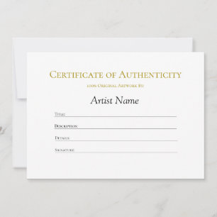 Minimumcertificaat van echtheid kaart