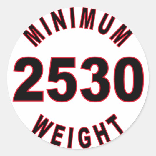 Minimumgewicht 2530 Rond Ronde Sticker (Voorkant)