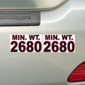 Minimumgewicht 2680 bumpersticker (Op auto)