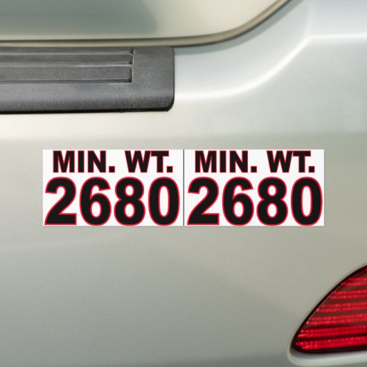 Minimumgewicht 2680 bumpersticker (Op auto)