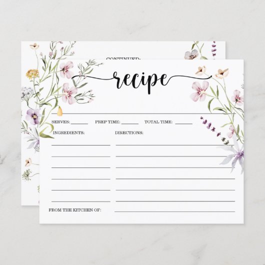 Minimumkaart voor Vrijgezellenfeest in wilde bloem (Voorkant / Achterkant)