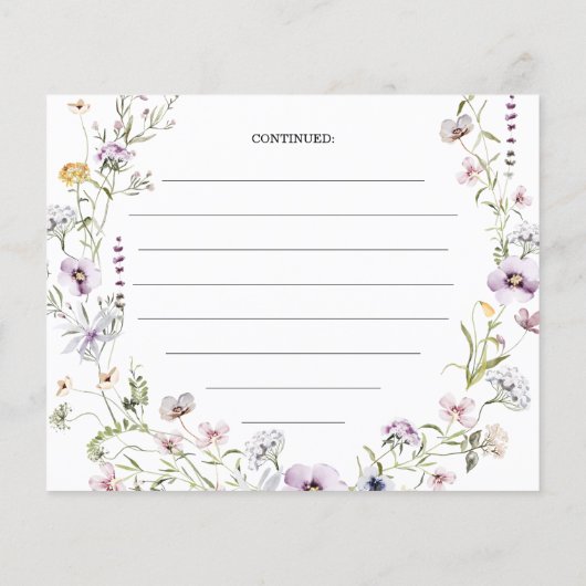 Minimumkaart voor Vrijgezellenfeest in wilde bloem (Achterkant)