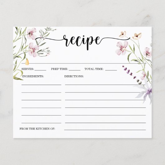 Minimumkaart voor Vrijgezellenfeest in wilde bloem (Voorkant)