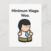 Minimumloon Woo Funny Office Worker Cartoon Art Briefkaart (Voorkant)