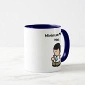 Minimumloon Woo Funny Office Worker Cartoon Art Mok (Voorkant rechts)