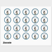 Minimumloon Woo Funny Office Worker Cartoon Art Ronde Sticker (Vel)