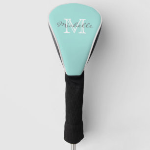 Minimumnaam legant en Monogram Aqua Golfheadcover