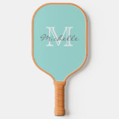 Minimumnaam legant en Monogram Aqua Pickleball Paddle (Voorkant)