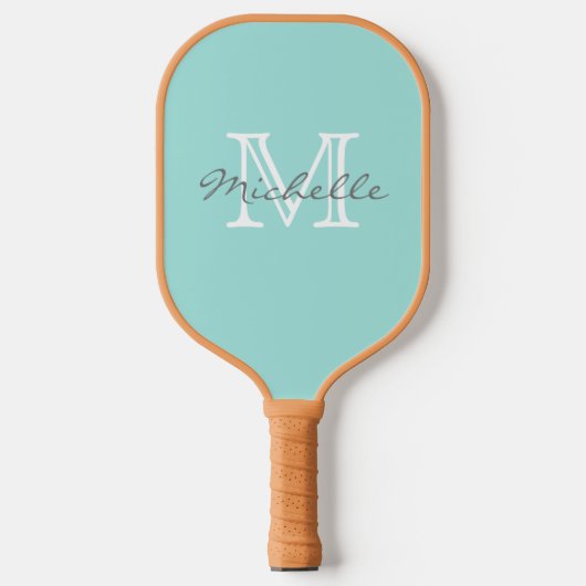 Minimumnaam legant en Monogram Aqua Pickleball Paddle (Voorkant)