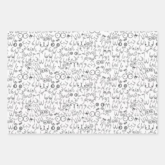 minimumontwerp van de borstvrouw inpakpapier vel (Voorkant 3)