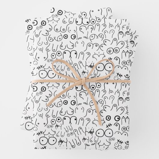 minimumontwerp van de borstvrouw inpakpapier vel (In situ)