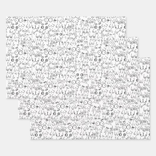 minimumontwerp van de borstvrouw inpakpapier vel (Set)