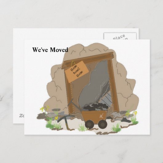 Mining Cave - We hebben ons verplaatst Aankondigingskaart (Voorkant / Achterkant)