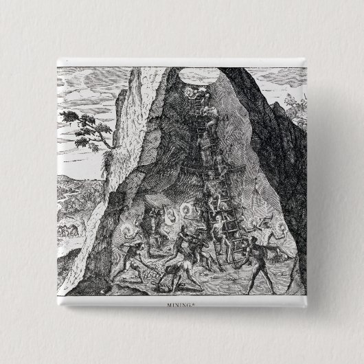 Mining', Frankfurt, 1602 Vierkante Button 5,1 Cm (Voorkant)