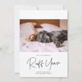 Mininimalist Ruff Year Dog foto's Feestdagenkaart (Voorkant)