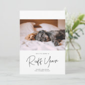 Mininimalist Ruff Year Dog foto's Feestdagenkaart (Staand voorkant)