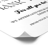 Mininmalist Treat Bedankt Waardering Teken Poster (Hoek)