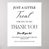 Mininmalist Treat Bedankt Waardering Teken Poster (Voorkant)