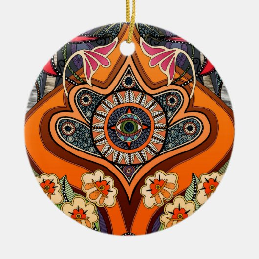 miniroet keramisch ornament (Voorkant)