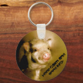 Minischwein "Keep calm and good luck" Sleutelhanger (Voorkant)