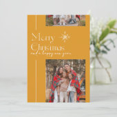 Miniscrapboek | Kerstvakantie 3 foto's Feestdagenkaart (Staand voorkant)