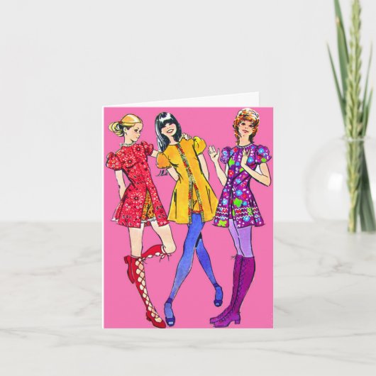 Miniskirts en hotpants verjaardag kaart (Voorkant)