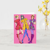 Miniskirts en hotpants verjaardag kaart (Gele Bloem)